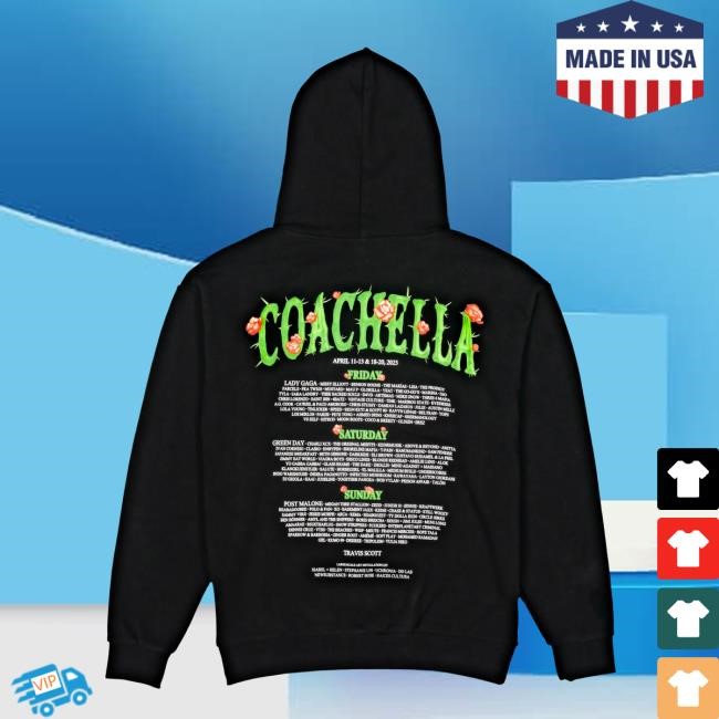 Coachella Shop Cactus Flower 2025 Lineup Hoody Coachella Merch