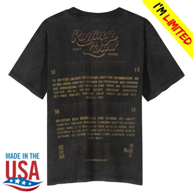 Rolling Loud RL LA 25 3X Champs Black Lineup Shirt