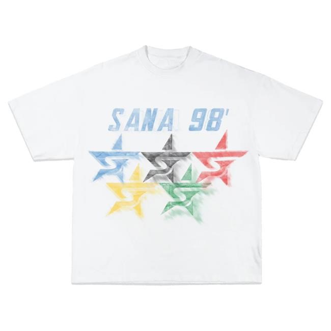 Official Sana Detroit Store Skull Olympic Star Popover Shirt - White SanaDetroit