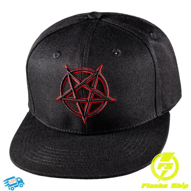 Official Ink Poisoning Apparel Clothing Snapback Hat Red Outline Pentagram