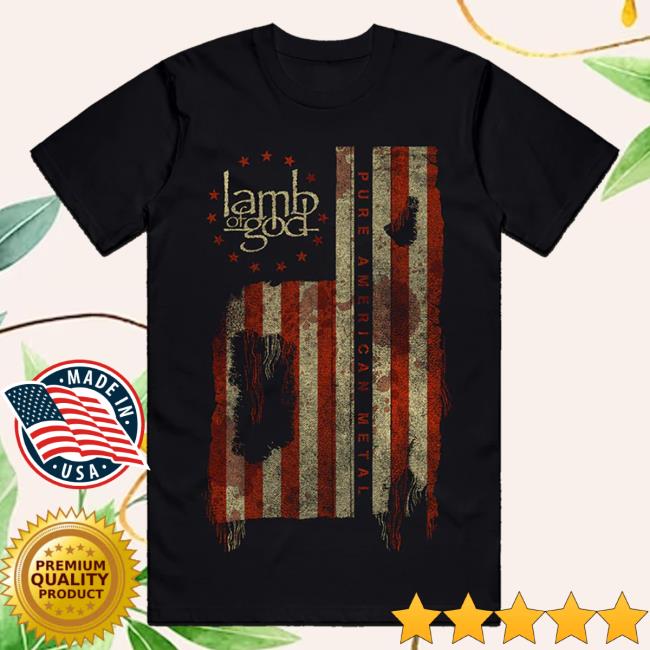 Official Lamb Of God Merch Store Shop Pure American Metal Flag T Shirt Lambofgod