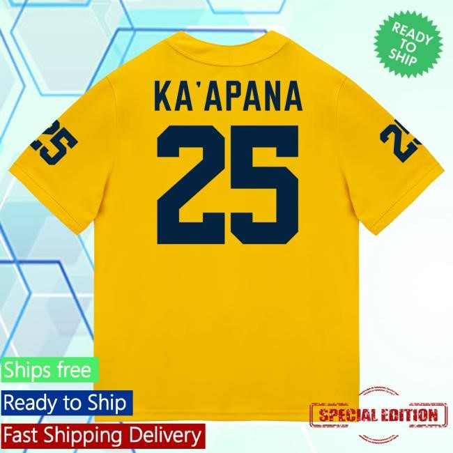 Michigan Wolverines #25 Micah Ka'apana Student Athlete Maize Football Jersey Hot Shirt The M Den Shop