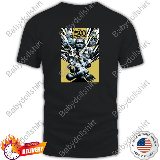 Official Men's Fanatics Branded Black UFC 300: Pereira vs. Hill Artist Series Tee Shirt
