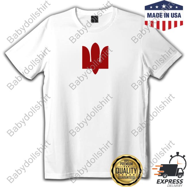 Ua-Shirt Merch Official White Red Tryzub Long Sleeve Tee Shirt