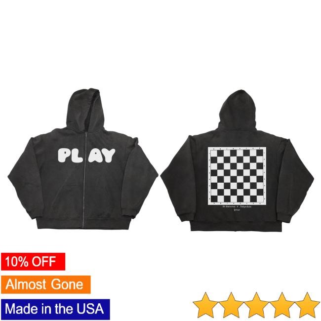 Official Ed Sheeran Shop Play x KidSuper Black Zip-Up Hoody EdSheeran