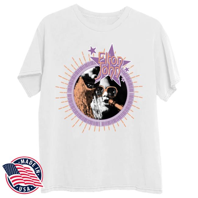 Elton John GYBR Sunburst Piano Frame Photo Tee Shirt