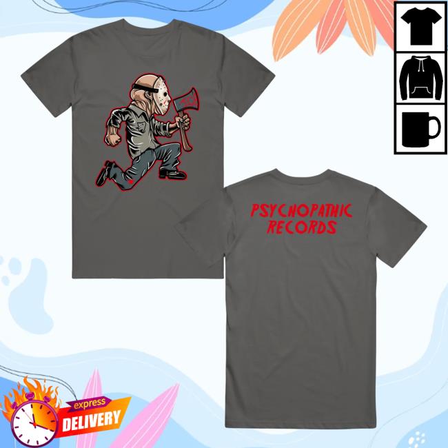 Official Icp Merch Clothing Store Insane Clown Posse Psychopathic Records Jason Hallowicked Charcoal Tee Shirt