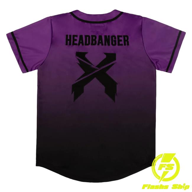 Official Excision Merch Headbanger Baseball Jersey Tshirt Purple/Black Gradient Official Excision Merch Headbanger Baseball Jersey New Shirt Purple/Black Gradient
