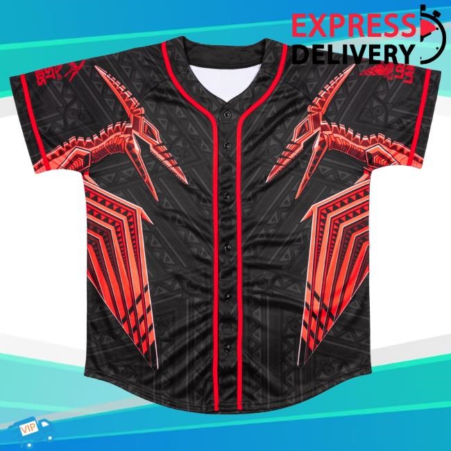Official Excision Merch Lost Lands Pterodactyl Red Baseball Jersey T Shirt