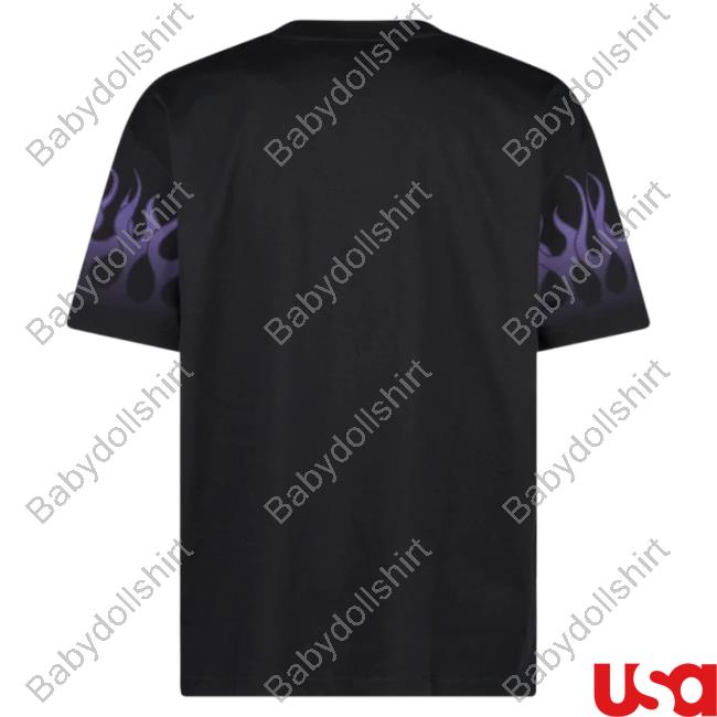 Official Vision Of Super Black Shirt 2023 With Purple Gradient Flames Official Vision Of Super Black Tee Shirt With Purple Gradient Flames