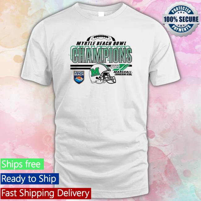Marshall University Football 2022 Myrtle Beach Bowl Champions Tee Shirt