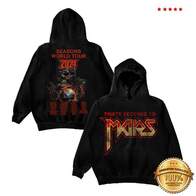 TSTFM Seasons Tour 2024 Vintage MARS Hood Thirty Seconds To Mars Store Merch