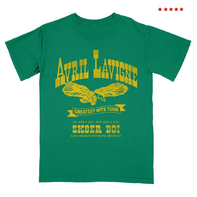 Avril Lavigne Merch Sk8er Boi Green Top Shirt