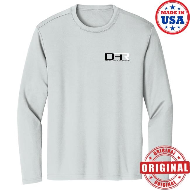 Denny Hamlin Aluminium Grey Mist Upf 50+ Lightweight Long-Sleeve Official DH Merch Store