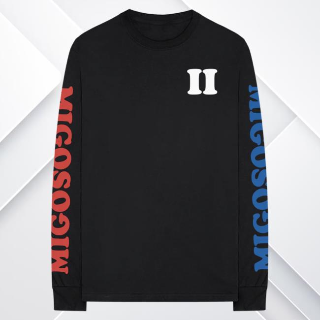 Official Migos Merch Store Shop Migos Culture II Red, White, & Blue Long Sleeve T-Shirts