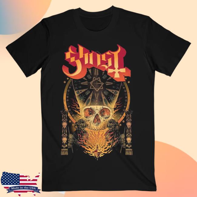 Official Ghost Band Rock Merch Store Shop Ghostband Papa Flames Tshirt