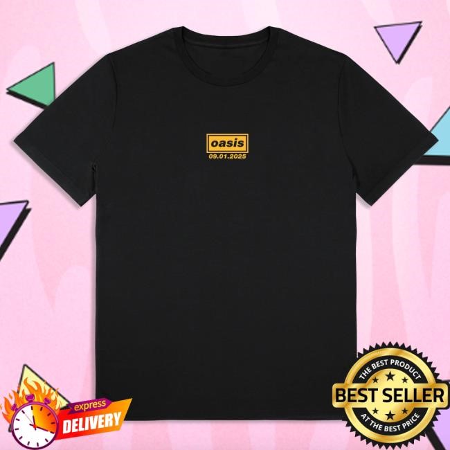 Official Oasis Tour Merch Live '25 East Rutherford Event Top Shirt Black 1st September