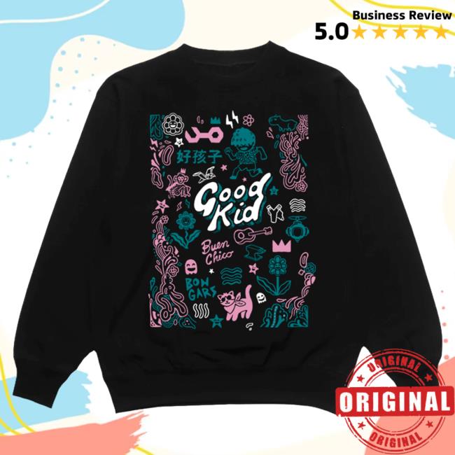 Official Good Kid Merch Store Icons Crewneck Sweatshirt – Black Good Kid Clothing Shop GoodKid