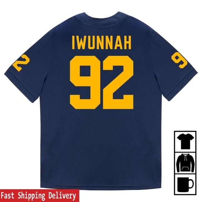 The M Den Michigan Wolverines #92 Ike Iwunnah Student Athlete Blue Football Jersey Hot Shirt