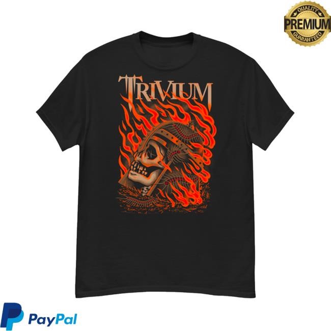 Trivium Merch Flaming Skull New Shirt