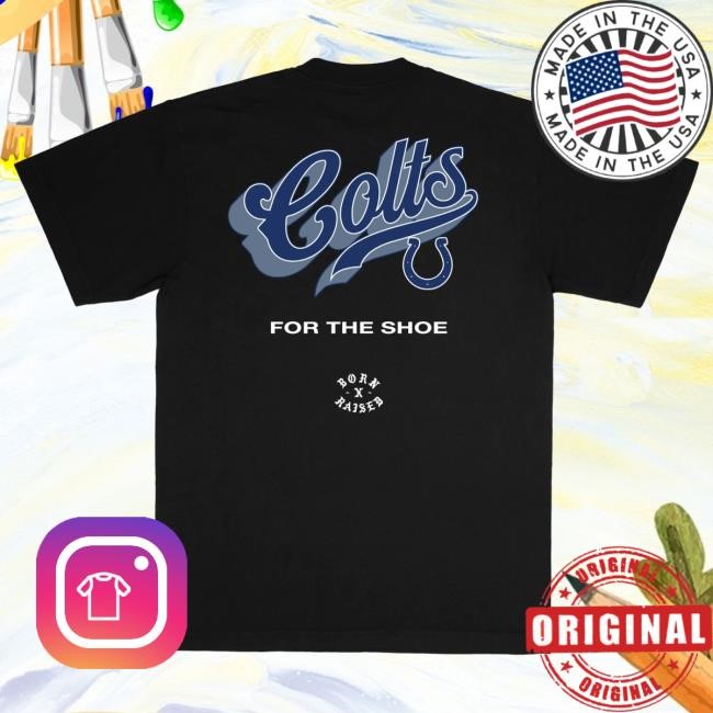 Official Born X Raised Store Born X Raised + Colts Pro Script T Shirt: Black NFL 2025 Kickoff