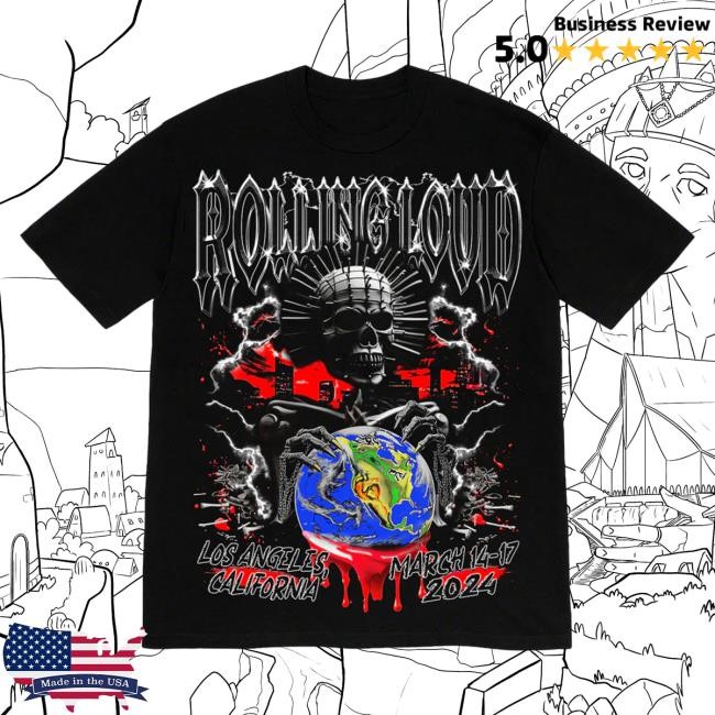 Official Rolling Loud Merch Store Shop Rolling Loud RL Pinhead Black Lineup Shirts RollingLoud