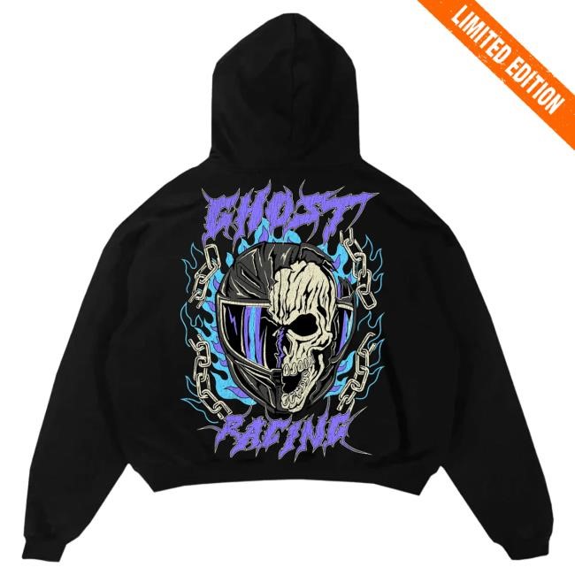 Official Ghost Racing Clothing Split Skull Helmet Top Shirt - Black