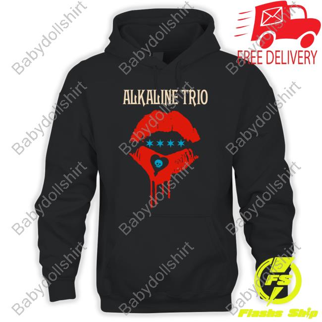 Official Alkaline Trio Merch Lips Tee Shirt Alkalinetrio