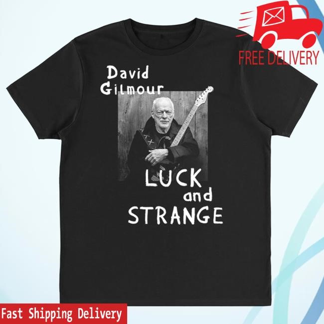 Official David Gilmour Store 2024 Luck And Strange Tour Collection David Gilmour Portrait Black Tee