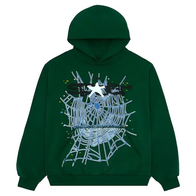 Official Sp5der Clothing Apparel Sp5der Web Hood Hunter Green Sp5der Merch Store Shop