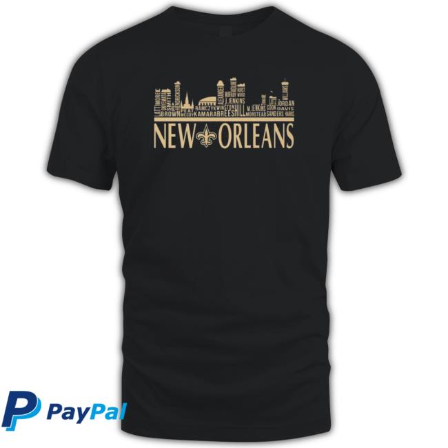 New Orleans Saints Player Names Skyline 2023 T shirt
