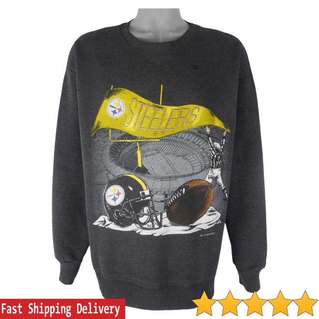 Official Vintage Club Clothing (Nutmeg) - Pittsburgh Steelers Hooded Sweatshirt 1993 Large