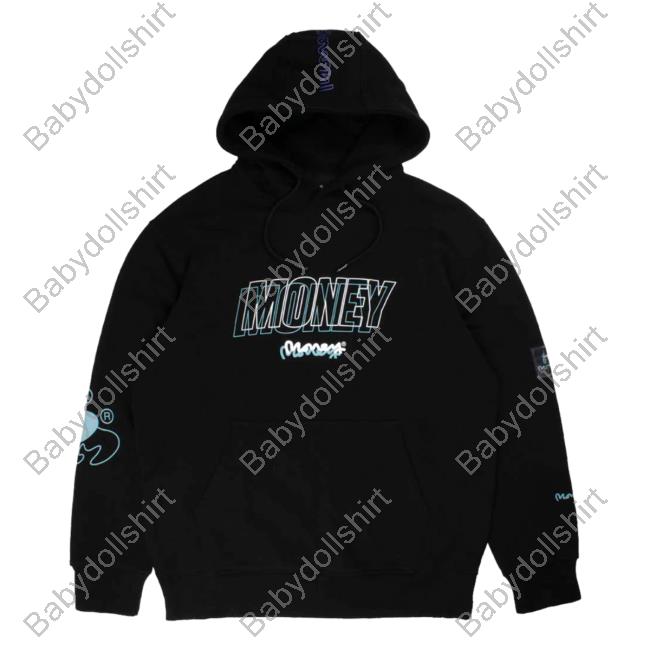 Official Money Clothing Woodland Camo Fill Crewneck Sweatshirt Black