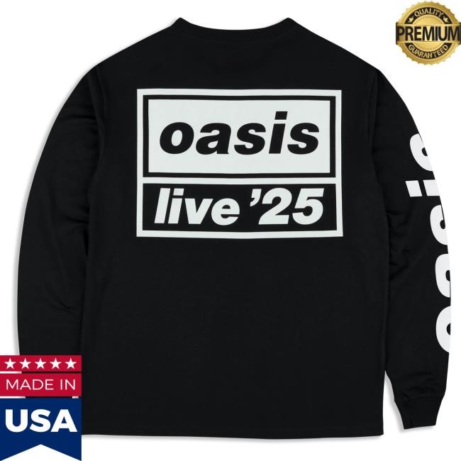 Official Oasis Store Live '25 Tour Logo Long Sleeve Shirt Black