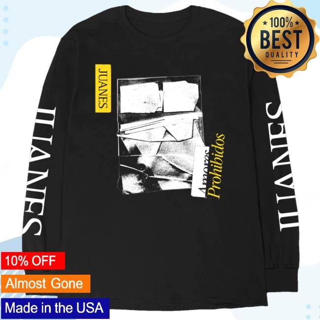Official Juanes Merch Store Juanes Amores Prohibidos Long Sleeve Shirt 2024 Black Juanes Apparel Clothing Shop