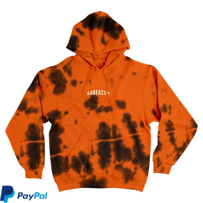 Official Merch Bar Surfaces Store Orange & Black Tie Dye Pullover Sweatshirt MerchBar Shop