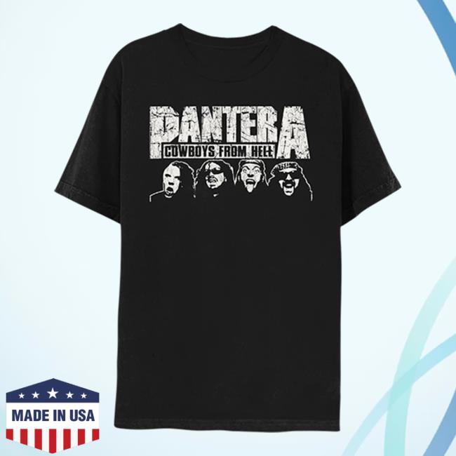 Official Pantera Merch Store Shop Pantera Cowboys From Hell World Tour 2023 Black Shirt