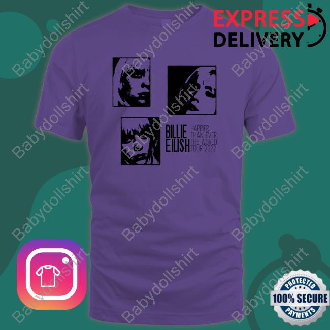 Billie Eilish Montage Lime Happier Than Ever The World Tour 2022 Tee