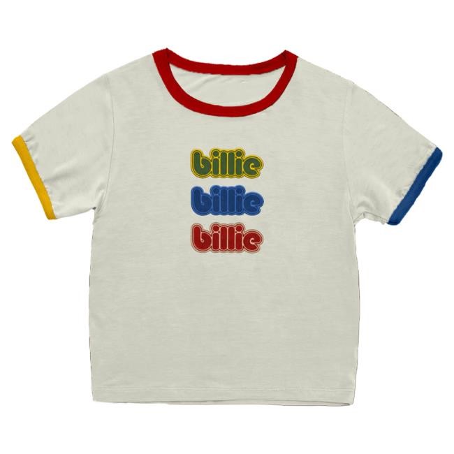 Official Billie Repeat Primary Ringer T-Shirt Fan Gear