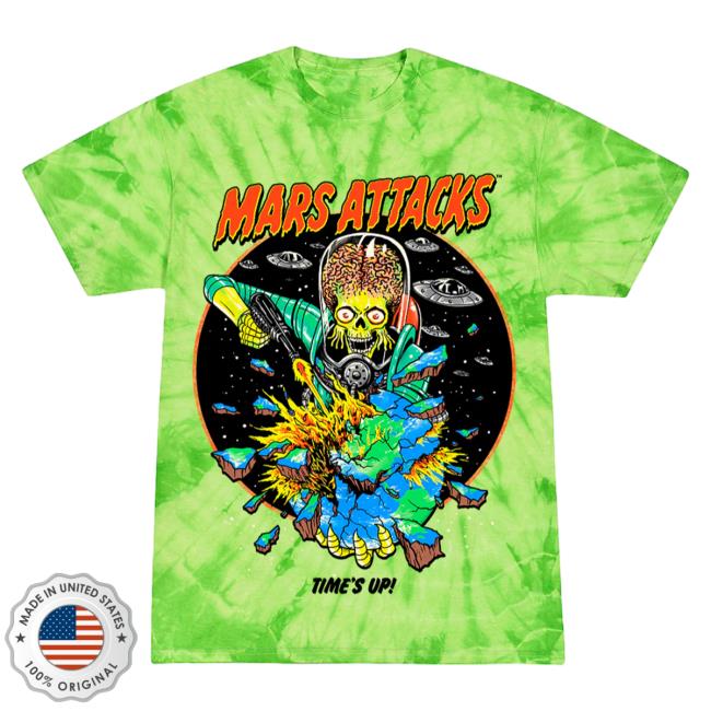 Official Cavity Colors Mars Attacks Time's Up 3D Tie Dye Tshirt Cavitycolors