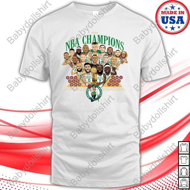 Official NBA Champions Celtics Boston Banner Eighteen 2024 New Shirt