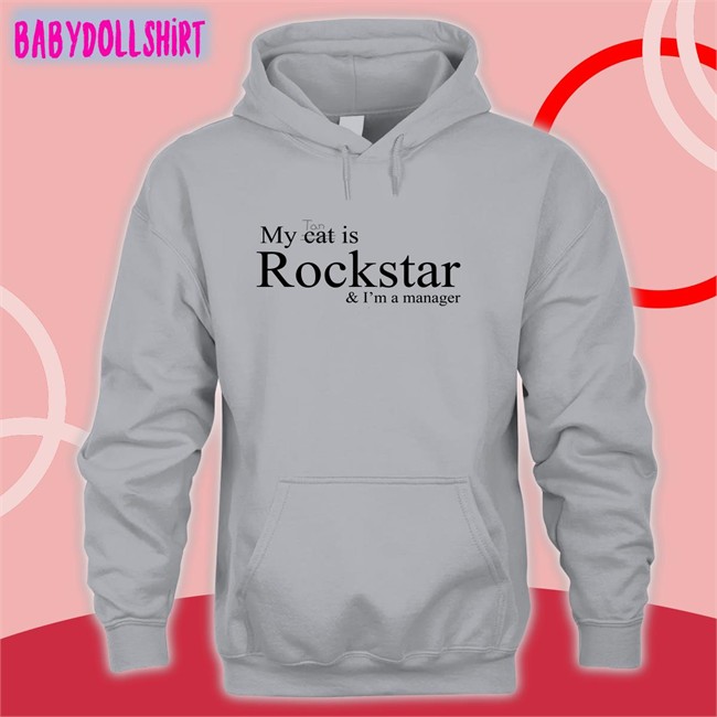 Taehyung My Tan Cat Is Rockstar And I'm A Manager White Hoodie Shirt My Tan Cat Is Rockstar And I'm A Manager Tee Taesmug