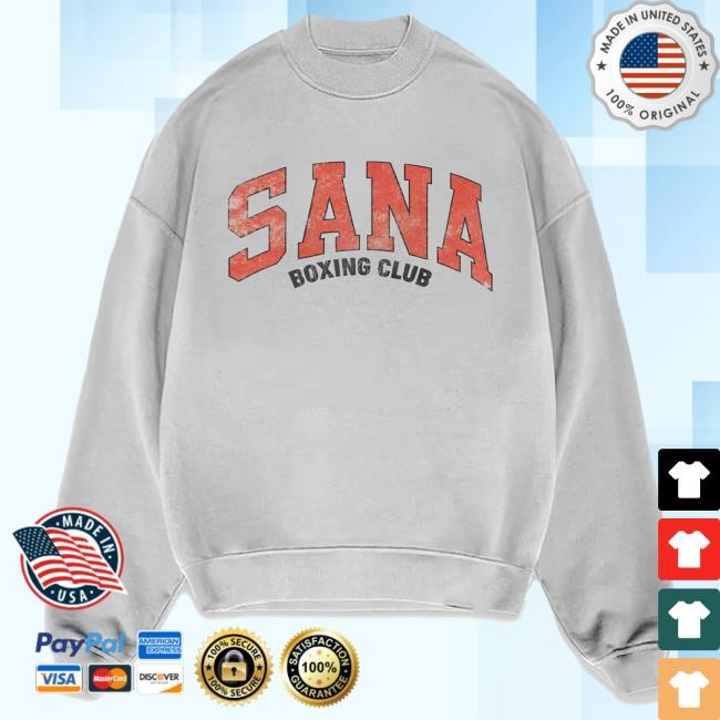 Official Sana Detroit Merch Store Boxer Crewneck - Grey SanaDetroit
