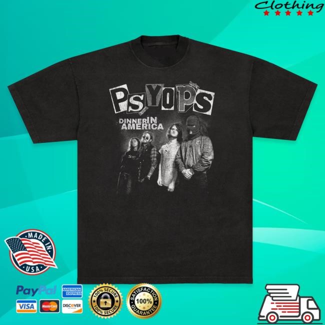 Official Super Yaki & Dinner In America Present: Psyops Hot Shirt White On Black SuperYaki