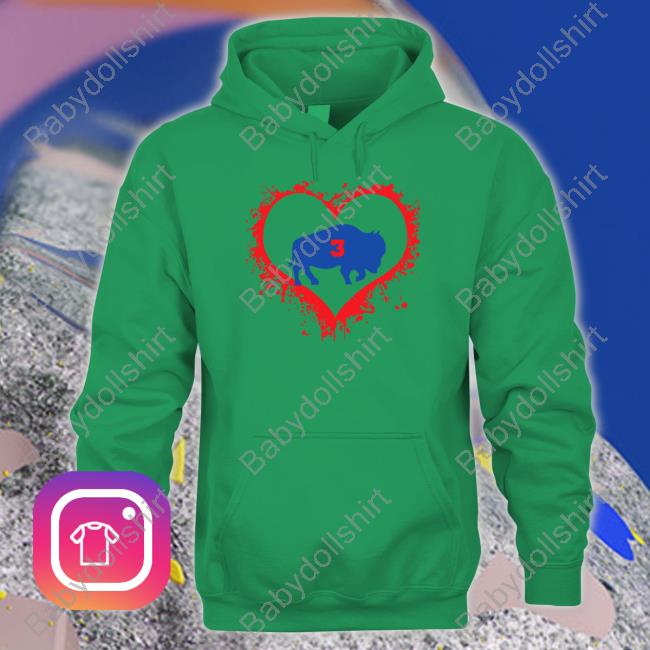 Official Damar Hamlin Heart 3 T Shirt Damar Hamlin Heart 3 Long Sleeve