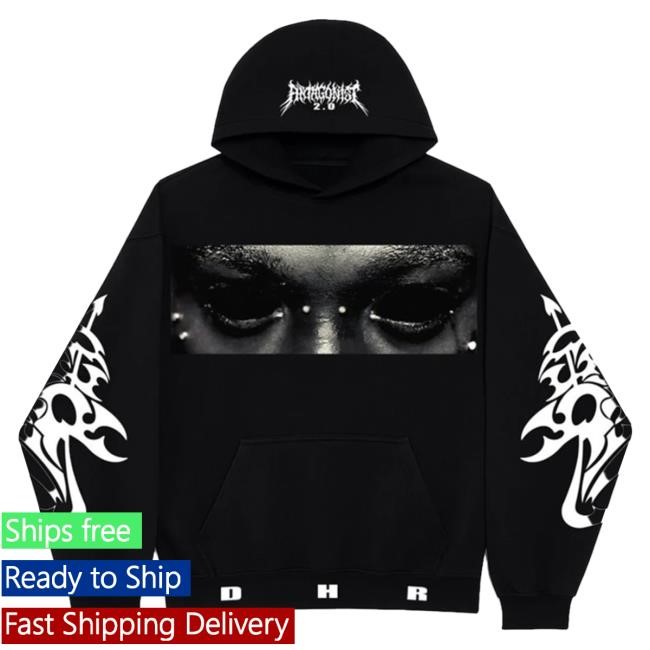 Official Playboi Carti Merch Store Apollo Red APR Antagonist Eyes Tour Popover Hoodie Official Playboi Carti Merch Store Apollo Red APR Antagonist Eyes Tour Hooded Sweatshirt