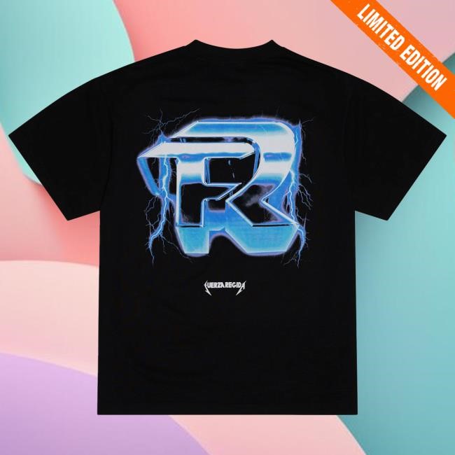Official Fuerza Regida Merch Store Rocker - Black S/S Hot Shirt