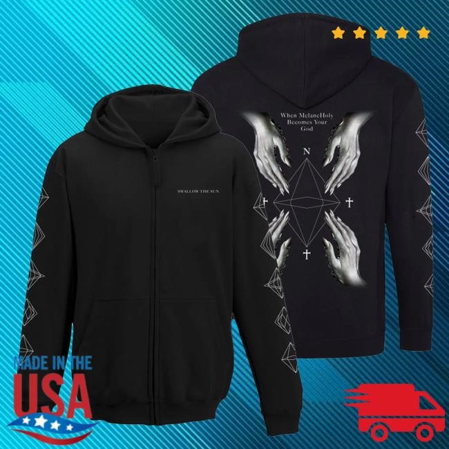 Swallow The Sun Melancholy Zip Pullover Hoodie Swallow The Sun Official Merch