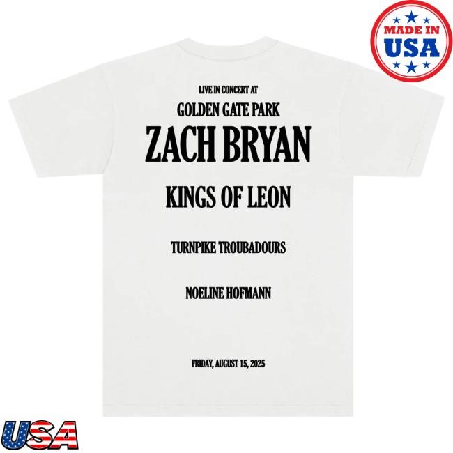 Official Zach Bryan Merch Golden Gate Park Bridge T Shirt