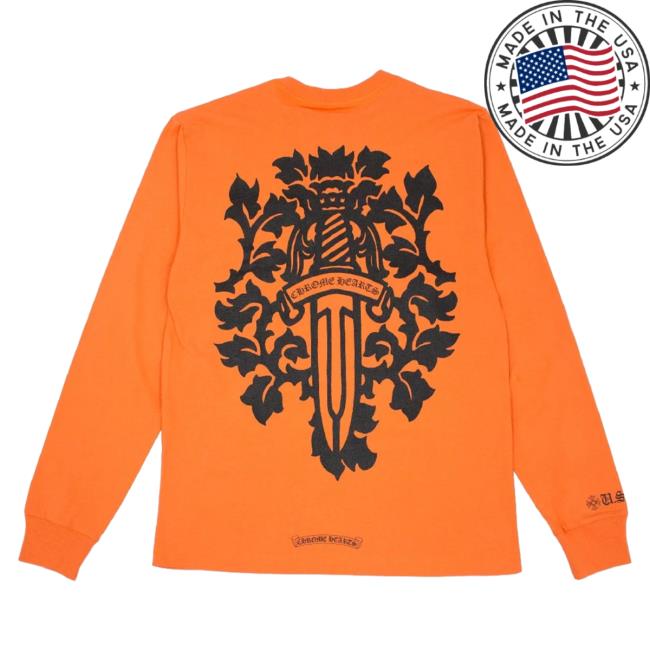 Official ChromeHearts Us Merch Chrome Hearts Vine Dagger Long Sleeve Tee Shirt Black Clothing Store Shop